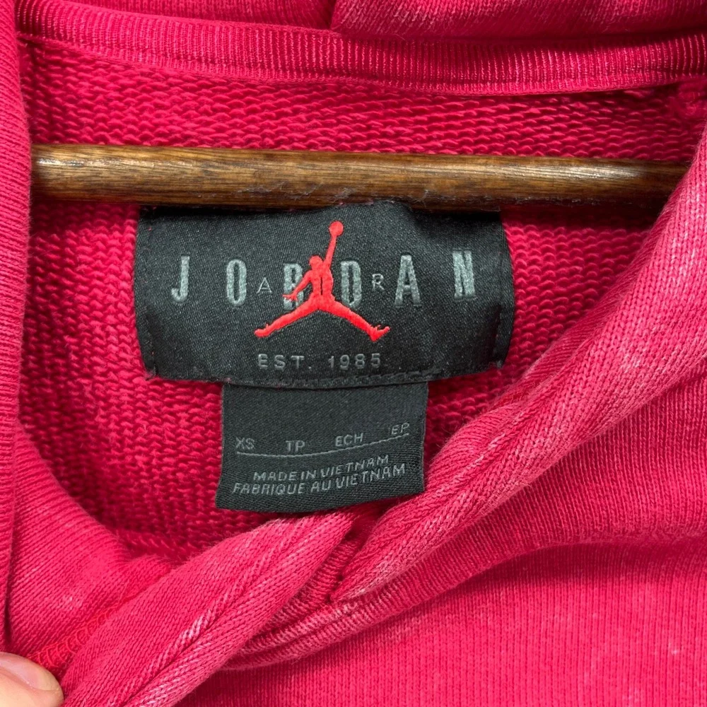 Jordan Hoodie Mens XS Red Acid Wash Flight Tour Cruising Altitude Graphic Fleece